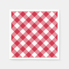 Gingham (röd) pappersservett