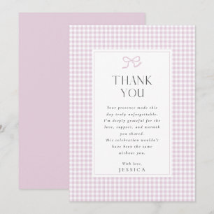 Gingham Rosa Bow Flicka Tack, ditt kort