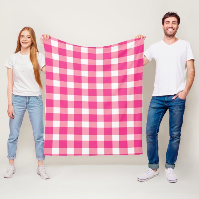 Gingham Rosa Design Fleecefilt (På plats)