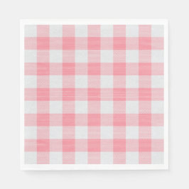 Gingham Rosa Play Cute Söt Girly Pappersservett