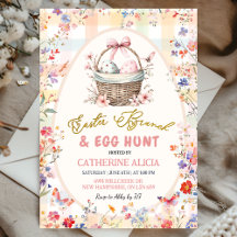 Gingham Rosa Vildblomma Påskäggsjakt och Brunch