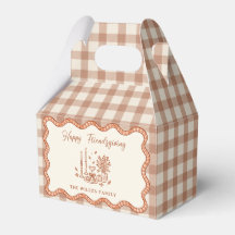 Gingham-rutiga Friendsgiving-middag