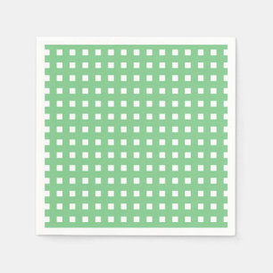 Gingham-rutiga gröna pappersservetter