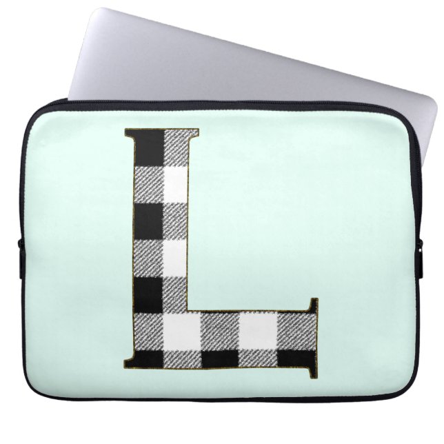 Gingham Rutigt L Laptop Sleeve (Framsidan)