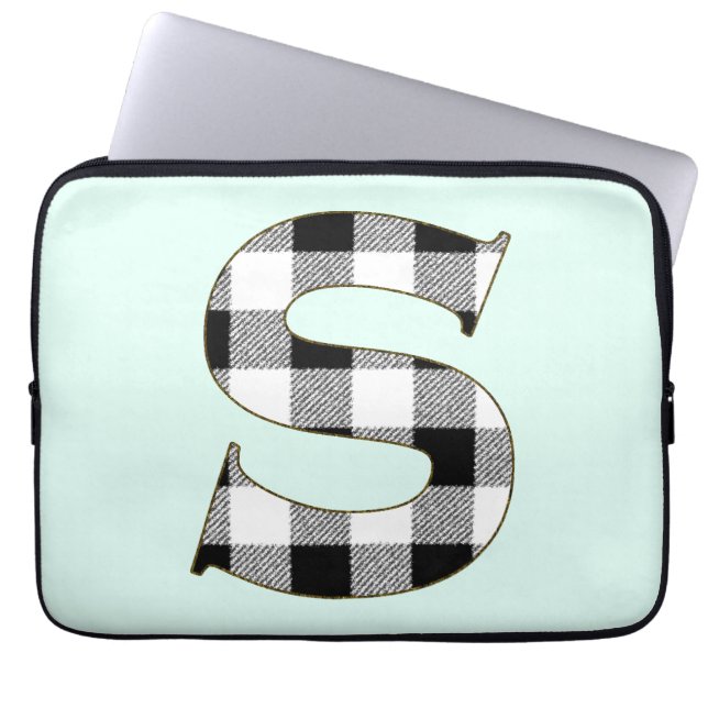 Gingham Rutigt S Laptop Sleeve (Framsidan)