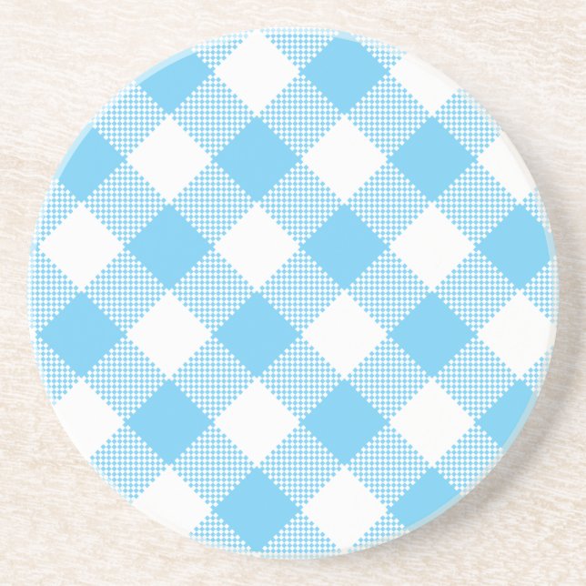 Gingham Series—Blue Underlägg 1 av många färg Sandsten (Framsidan)