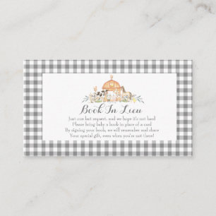 Gingham-serverns babyduschinbjudan Om pop C Visitkort