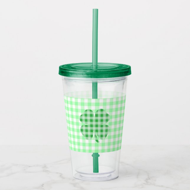 Gingham Shamrock Take Away Mugg (Framsida)
