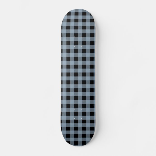 Gingham Slate och Black Mini Skateboard Bräda 18,7 Cm (Framsida)