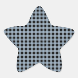 Gingham Slate och Black Stjärnformat Klistermärke