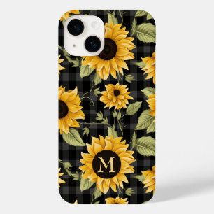 Gingham Sunblommor Mönster