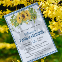 Gingham Sunblommor Rustic Family Reunion
