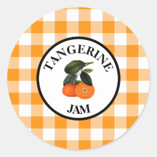 Gingham Tangerine Sylt Runt Klistermärke