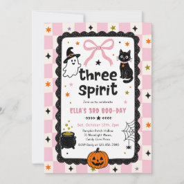 Gingham Three eller Spirit Halloween Födelsedagsfe Inbjudningar