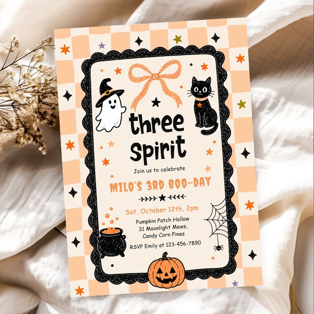Gingham Three eller Spirit Halloween Födelsedagsfe Inbjudningar (Skapare uppladdad)
