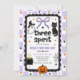 Gingham Three eller Spirit Halloween Födelsedagsfe Inbjudningar