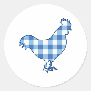 Gingham Tupp Runt Klistermärke