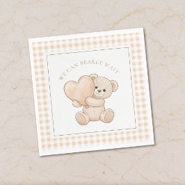 Gingham Vi Kan Knappast Vänta Baby Shower Servette Pappersservett