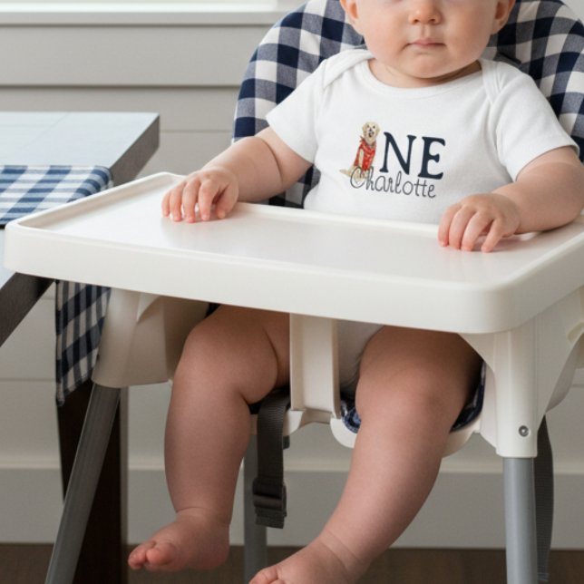 Gingham Vild One Golden Retriever 1st Birthday T Shirt (Celebrate your wild one’s special day with this Gingham Wild One Golden Retriever 1st Birthday!)