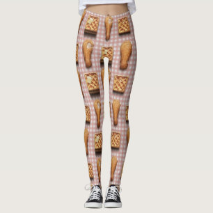 Gingham-waffles-legeringar Leggings