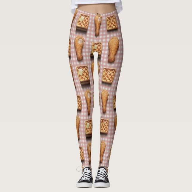 Gingham-waffles-legeringar Leggings (Framsida)
