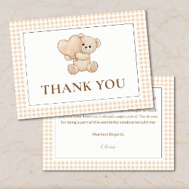 Gingham we can bearly wait baby shower, teddy bear tack kort