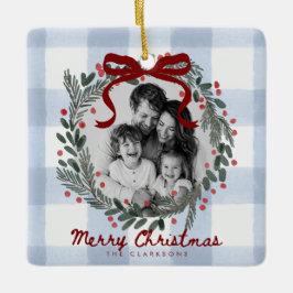 Gingham Whimsical Krans Foto Jul Ornament