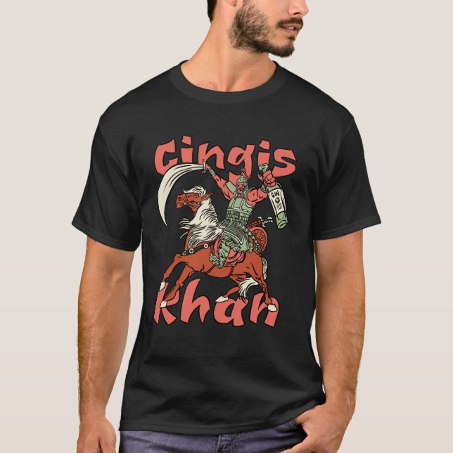 Gingis Khan I Dschingis Khan motif for gin T Shirt (Framsida)