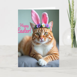 Gingkatt Blommig Kronkard Kort