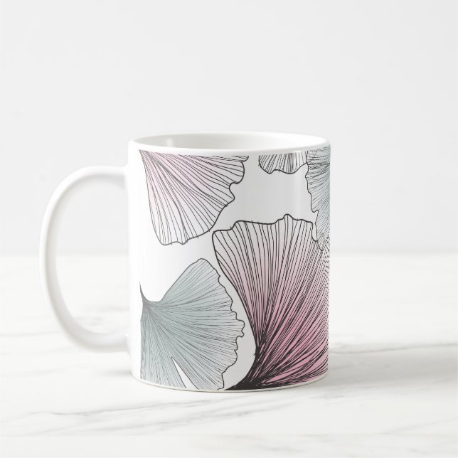 Gingko biloba handdragen. kaffemugg (Vänster)