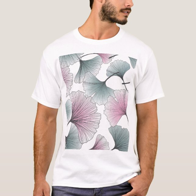 Gingko biloba handdragen. t shirt (Framsida)