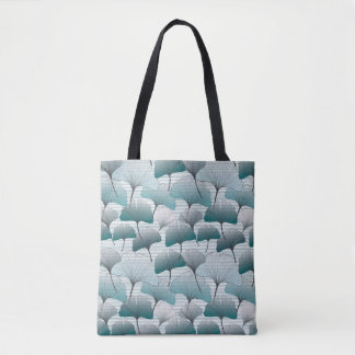 Gingko biloba sömlös blue färg mönster. tygkasse