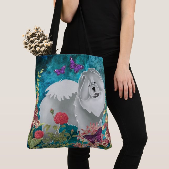 GINGKO BLUE CHOW TOTE ELLER CROSSBODY TYGKASSE (Närbild)