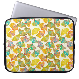 Gingko lämnar på golv sömlös mönster. Watercolo Laptop Fodral