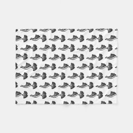 Gingko Löv Lino Skriv ut Fleece Blanket