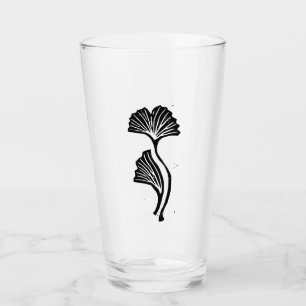 Gingko Löv Lino Skriv ut Glass Kopp
