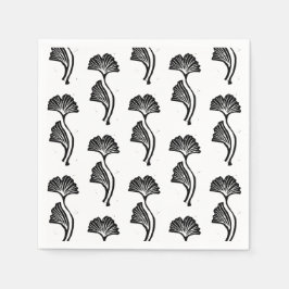 Gingko Löv Lino Skriv ut Pappersservett