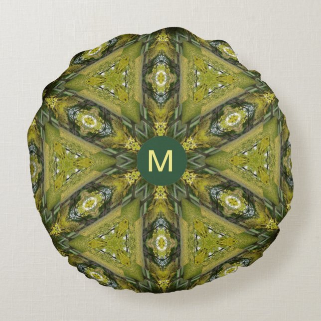 Gingko Mandala Rund Kudde (Baksidan)