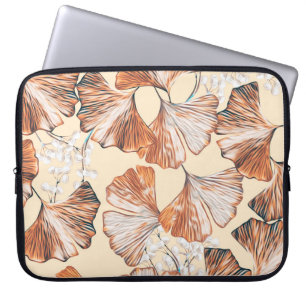 Gingko med frukt, sömlös mönster. Vattenfärg fl Laptop Fodral
