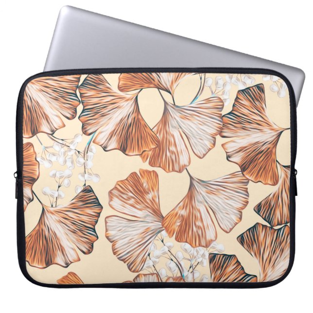 Gingko med frukt, sömlös mönster. Vattenfärg fl Laptop Fodral (Framsidan)