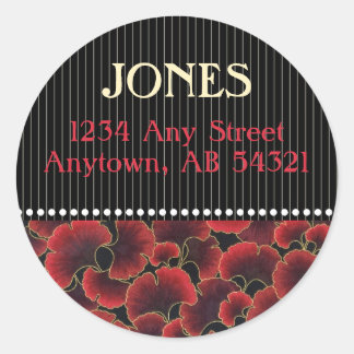 Gingko Streck Dots Classy Red Black Art Deco Runt Klistermärke