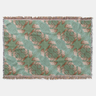 Gingko Throw filt med Fringe