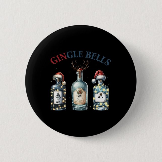 Gingle Bells Funny Gin Gin Bells Christmas Tree Me Knapp (Framsida)