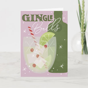 GINgle Klockor Helgdag Spirits Foleting Card Kort