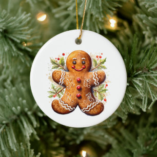 Gingubbsman Julgransprydnad Keramik