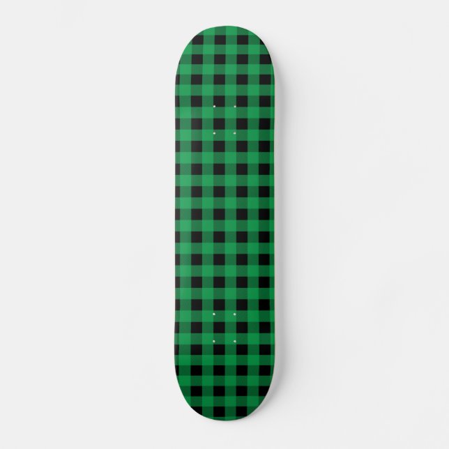 Ginham Grönt och Black Skateboard Bräda 20 Cm (Framsida)