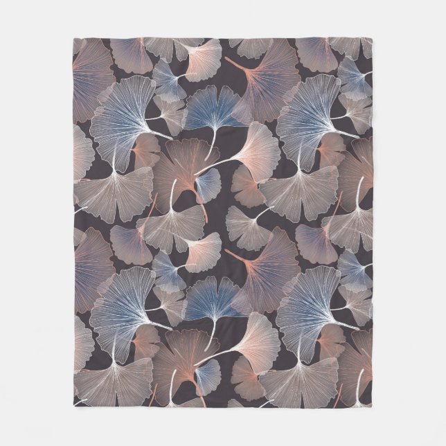 Ginhko lämna mönster fleecefilt (Framsidan)