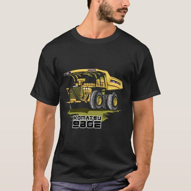 Gining Lastbil Komatsu 980E T Shirt (Framsida)