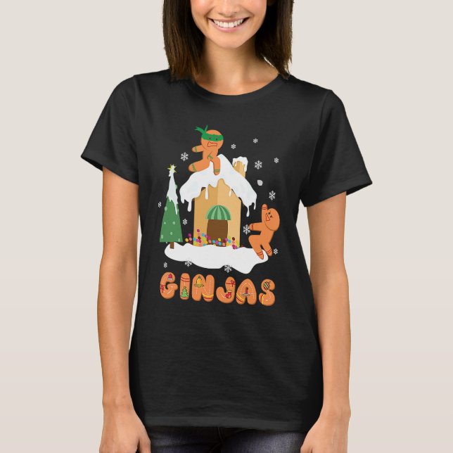 Ginja Ninja Christmas  Ginjas Gingerbread Ninjas F T Shirt (Framsida)