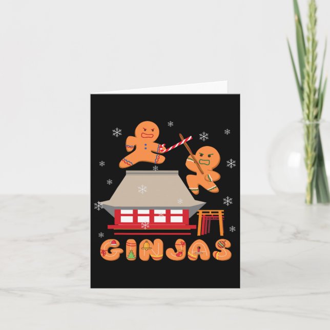 Ginja Ninja Ginjas Gingerbröd Ninjas julgri Kort (Framsida)
